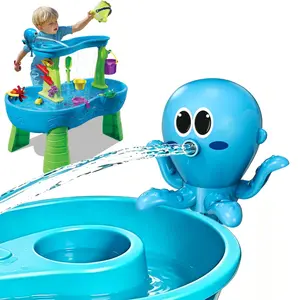 Pitjeck Water Table Pump,Octopus Battery Powered Water Pump for Water Table,Magnetic No-Drill Rechargeable Battery Powered Continuous Flow Water Pump, Fits Water Tables & Step 2, Cordless Pump Toys, Outdoor Water Play Accessories for Kids & Toddlers, Blue