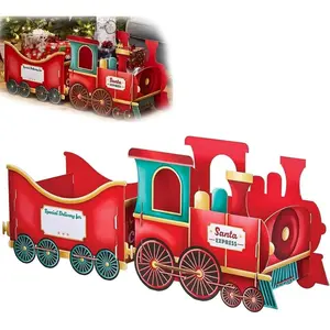 Christmas Train Gift Box, Santas Gift Train for Presents, Cardboard DIYs Santa Gifts Trains Treat Storage Toy, 2026 Holiday Present Train Candy Gift Box Holder for Christmas Decorations