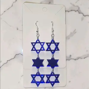 186) Star of David Dangle Earrings