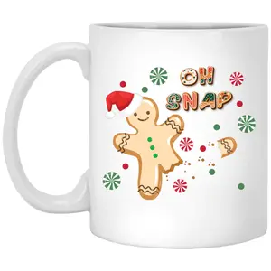 Oh Snap, Cute Gingerbread, Gingerbread Break Down the Leg Mug, Oh Snap Gingerbread Christmas Mug, Funny Christmas Cookies Coffee Mug