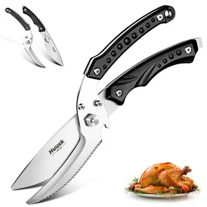 Huusk Heavy - Duty Detachable Kitchen Scissors, Serrated Edge for Poultry/Meat/Bone Cutting, Ideal for Chicken, Turkey, Thanksgiving Cooking,for Wedding, Halloween,Party Gift
