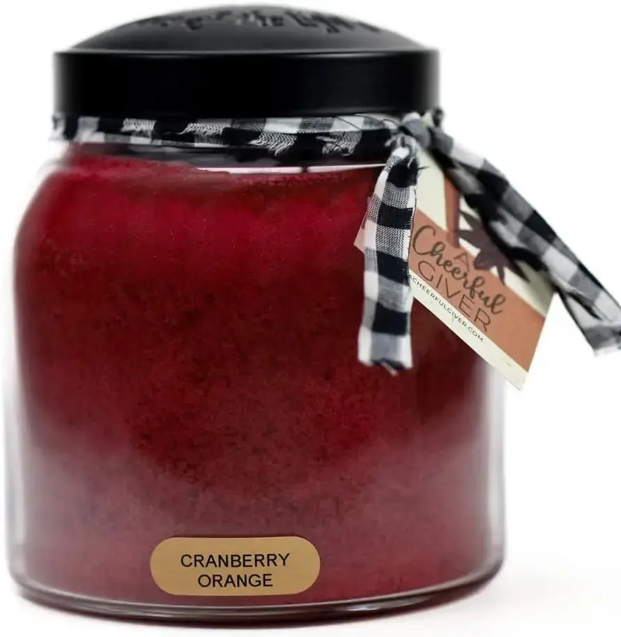 - Crnberry Ornge - 34oz Pp Scented Cndle Jr with Lid - Keepers of the Light - 155 Hours of Burn Time, Gift for Women, Red