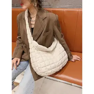 Women's Casual Quilted Puffer Design Shoulder Bag, Lightweight Large Capacity Dumpling Bag, Commuter Quilted Stylish Crossbody Bags for Women & Girls for Daily Use, Elegant Commuter Bag, Quilted PurseGift