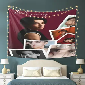 1 piece: Taehyung's artistic tapestry with theme design, vibrant wall decoration, suitable for living room, bedroom, office, aesthetic home decoration and party decoration, theme style design, music room decoration， bedroom decor mens room decor