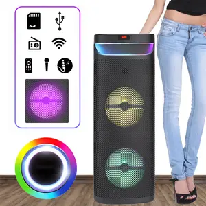 Dazone Dual 10" Woofer Party Bluetooth Speaker PA System, Portable Karaoke Machine with Microphone