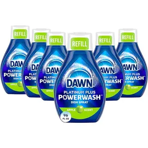 Platinum Powerwash Dish Spray, Dish Soap Cleaning Spray, Apple Scent Refill, Dish Soap Liquid, 16 Fl Oz (Pack of 6)