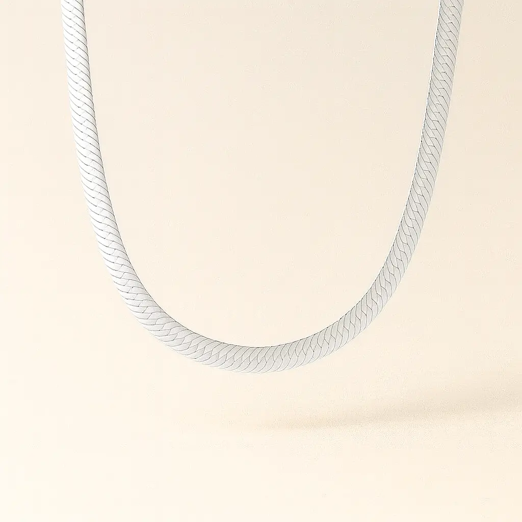 SILVER HERRINGBONE (5MM)
