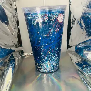LA dodgers gets slow flow glitter 16 oz cup