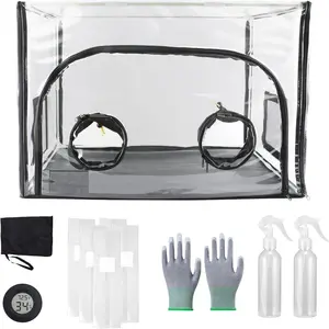 Large Still Air Box Mushroom, Mushroom Grow Bag Kit Mycology Fume Hood Propagation Stations Grow Kit Monotub Kit Mushroom Planting Bag Tent for Spores Horticulture Supplies,31.5x 20.5x 20.5inch