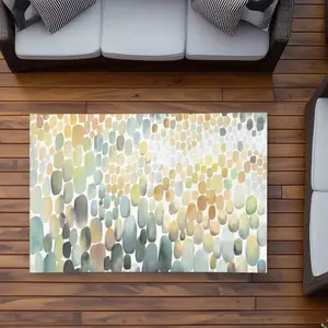 Begin Home Decor C1ROAR35Z6V1IO 3 x 5 ft. Cluster of Circles Modern Outdoor Rectangle Area Rug for Living Room