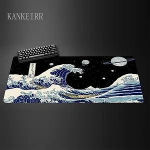 Cosmic Great Wave Extended Mouse Pad | Japanese Ukiyo-e Space Desk Mat | Oversized Non-Slip for Gamers & Art Lovers | Surreal Galaxy Aesthetic, Desk Decor & Desk Accessories #GreatWave #UkiyoEArt #CosmicSpace #DeskMat #GamingAccessory