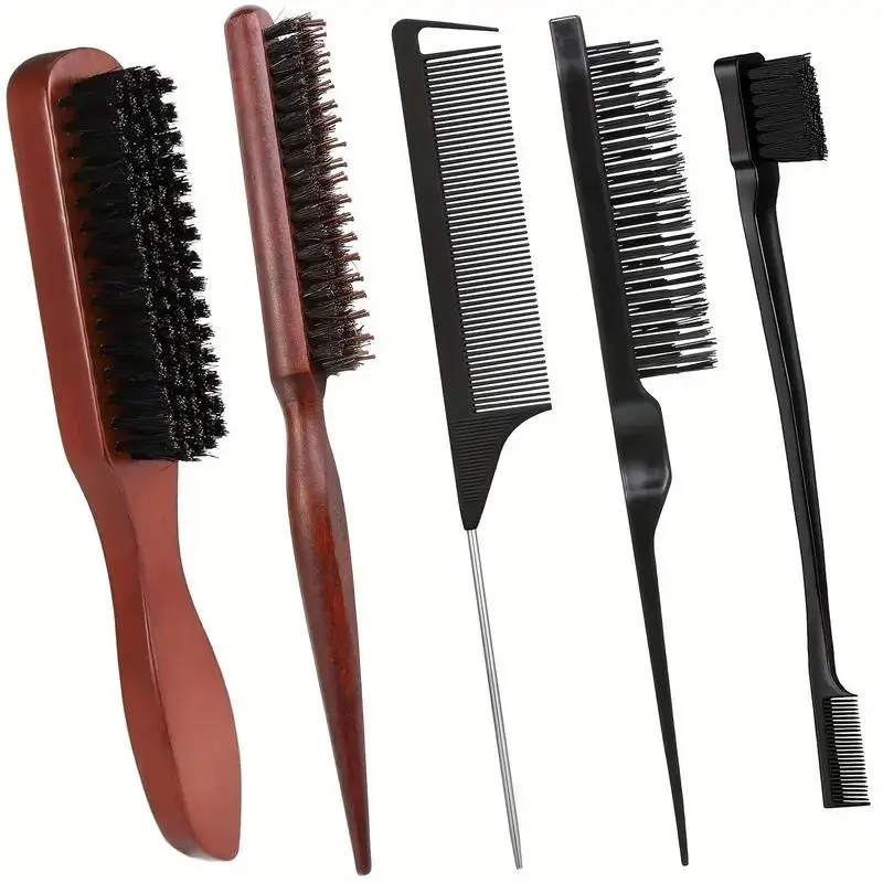 Hair Brush Set, 2/5 Counts Hair Styling Comb, Hair Detangling Brush, Scalp Massage Comb, Curly Hair Detangling Tool, Heatless Styling Tool for Men and Women, Comb Type