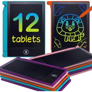 12pcs Mini LCD Writing Pad - 4.5-Inch Mini Drawing Pad One Click Erase Fun Educational Toys For Youngsters Sketch Doodles, Office Supplies Memo Boards, Perfect For Party Favors, School Prizes Or Gifts Tablets