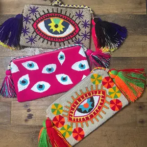 Assorted evil eye crossbody clutch bag wayuu purse ooak colombian ojo turco great birthday gifts