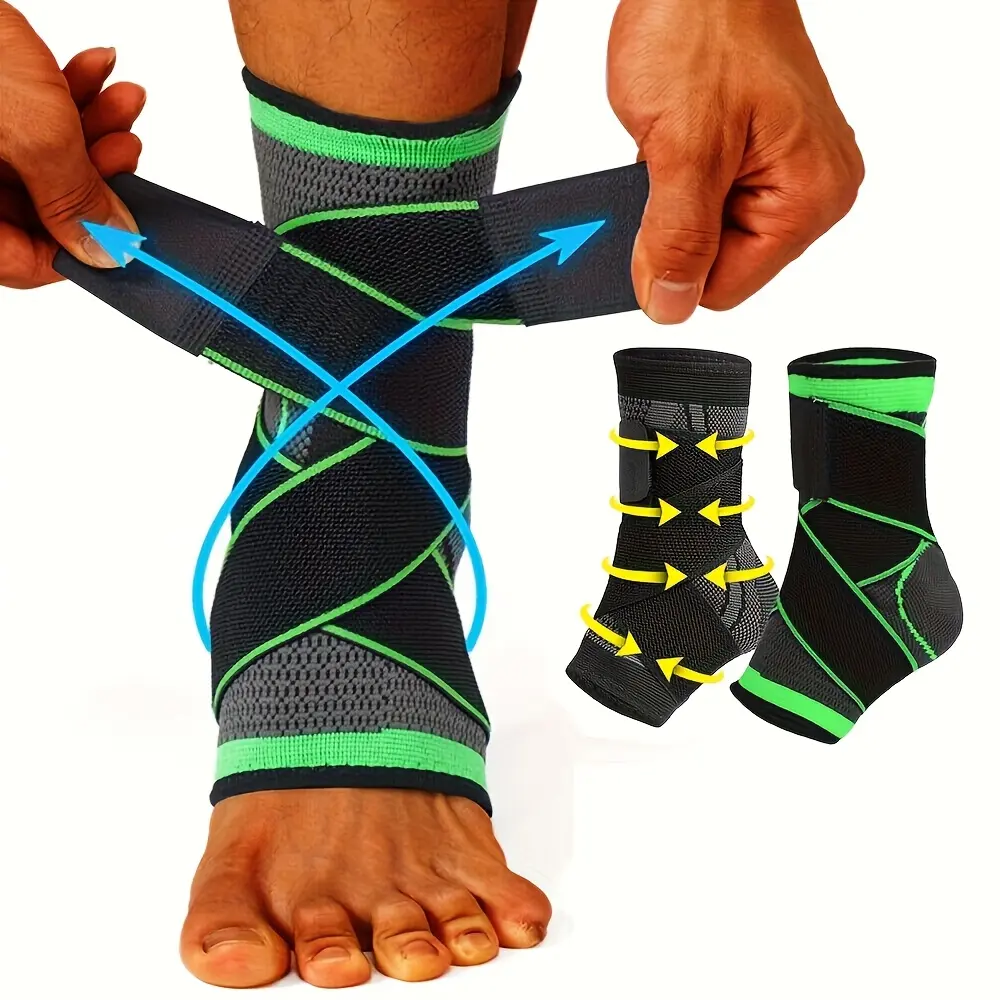 Sporty Protective Gear Fitness Bandage Ankle Brace, Breathable Compression Sleeves for Leg Joint Comfort & Protection During Running, Gym Workouts, Support, Foot