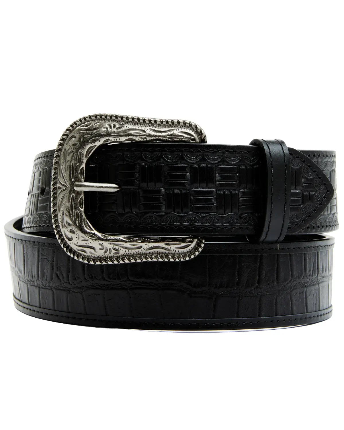 Cody James Men's Men'S Checkered Billets Alligator Print Leather Belt - Blt247-01
