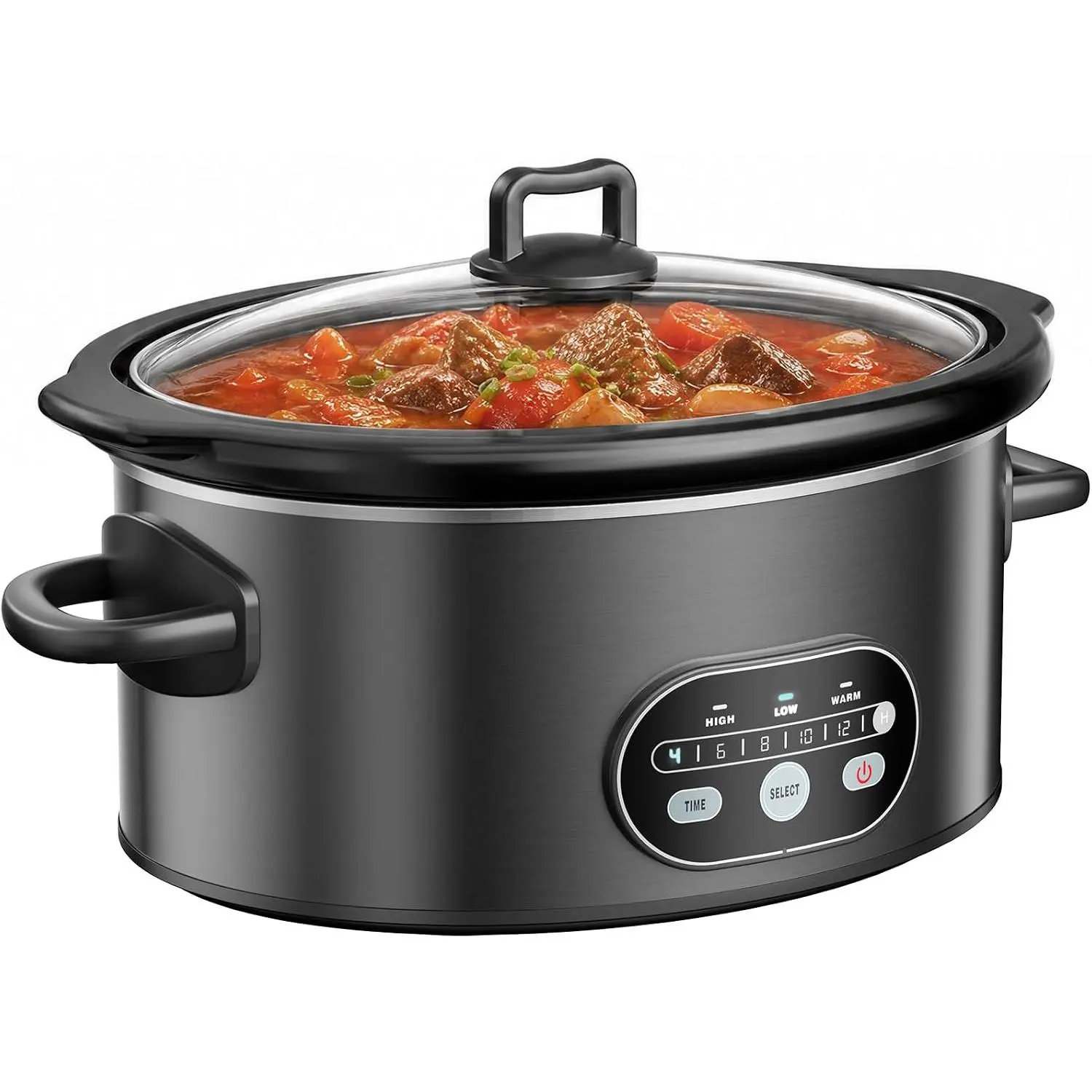 6QT or 8QT Slow Cooker with 3 Heat Settings – Programmable Large Ceramic Crock Pot for Soups, Stews & Meal Prep, Perfect for Family Dinners
