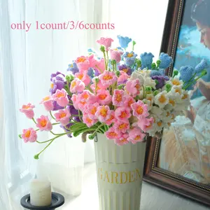 1/3/6 hand-crocheted multi-headed lily of the valley，Crochet Flowers. DIY crochet flowers bouquet ，gifts for her, friends, family, teachers, for home decor, weddings, birthdays, parties. Thanksgiving, mother's day, back-to-school