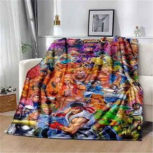 Street Fighter Retro Game Gamer Soft Plush Blanket,Flannel Blanket Throw Blanket for Living Room Bedroom Bed Sofa Picnic Cover