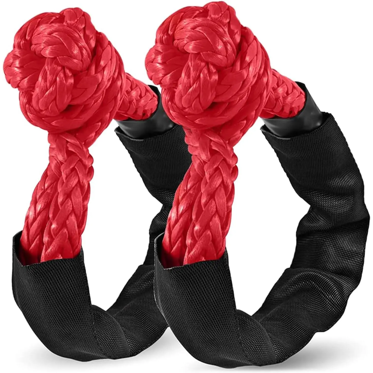 2 Pack Soft Shackle, 1/2 inch X 22 inch Soft Shackles (57,000 LBS Breaking Strength) with Protective Sleeve for Off-Road Sailing ATV 4x4 Synthetic Road  Rope Soft Shackle for
