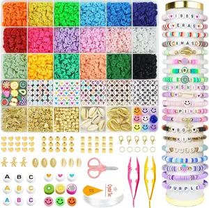 5300 Clay Beads Bracelet Making Kit - Preppy Friendship Jewelry Making Bracelets | Arts and Crafts for Kids Ages 8-12,Toys for 3 4 5 6 7 8 9 10 Year Old Girl Birthday Gift,Stuff Supplies for 5-7