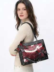 Faurala Cobwebs Butterfly Ita Bag Y2k Tote Shoulder Bag for Girls, Gothfashion Handbag for Cosplay & Drag Party - Multiple Colors Available