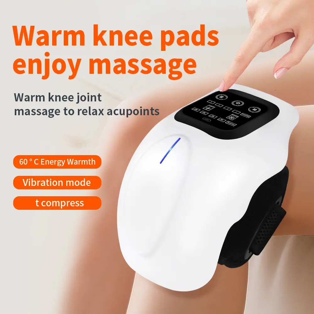Wireless Knee Massager with Shoulder Massage, Usb Rechargeable Massagers, Vibration Heat Function, Multiple Heat Levels, 4 Heating Levels, 4 Massage Modes, Perfect Gift for Parents