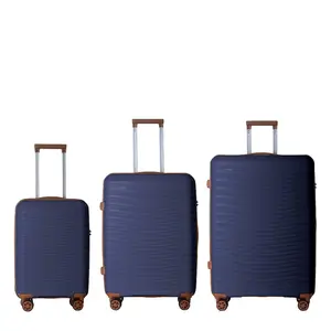 3-Piece Luggage Sets (20", 24", 28"), Suitcase with Wheels, Hardside Suitcase With Four Spinner Wheels and Scratch-Resistant Surface, Navy Blue