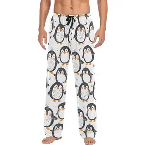 Men's Pajama Pants Cute Penguins Sleep Bottoms Lounge Sleepwear with Pockets Drawstring