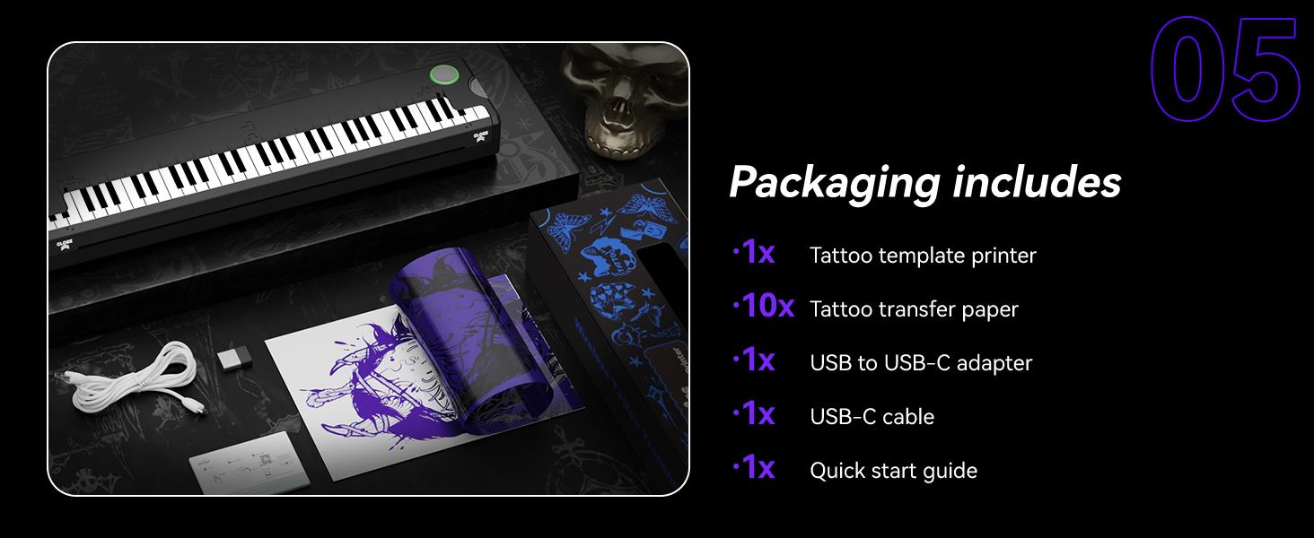 Tattoo Stencil Printer – Pino Wireless Compact Thermal Tattoo Machine with Inkless Technology, 10pcs Transfer Paper, Compatible with Phone, Tablet & PC,Tattoo Supplies for Tattoo Artists & Beginners Tattoo Stencil Printer – Pino Wireless Compact Thermal Tattoo Machine with Inkless Technology, 10pcs Transfer Paper, Compatible with Phone, Tablet & PC,Tattoo Supplies for Tattoo Artists & Beginners