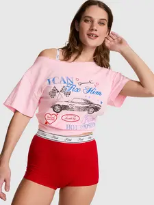 PINK Campus Cotton™ Off-The-Shoulder Tee
