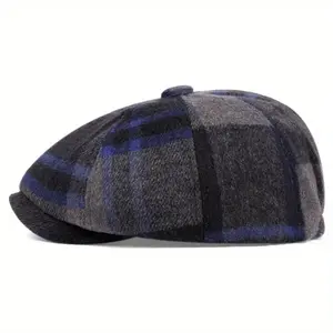 Plaid Beret Hat |       Unisex Vintage Grid Artist Cap for Men and Women