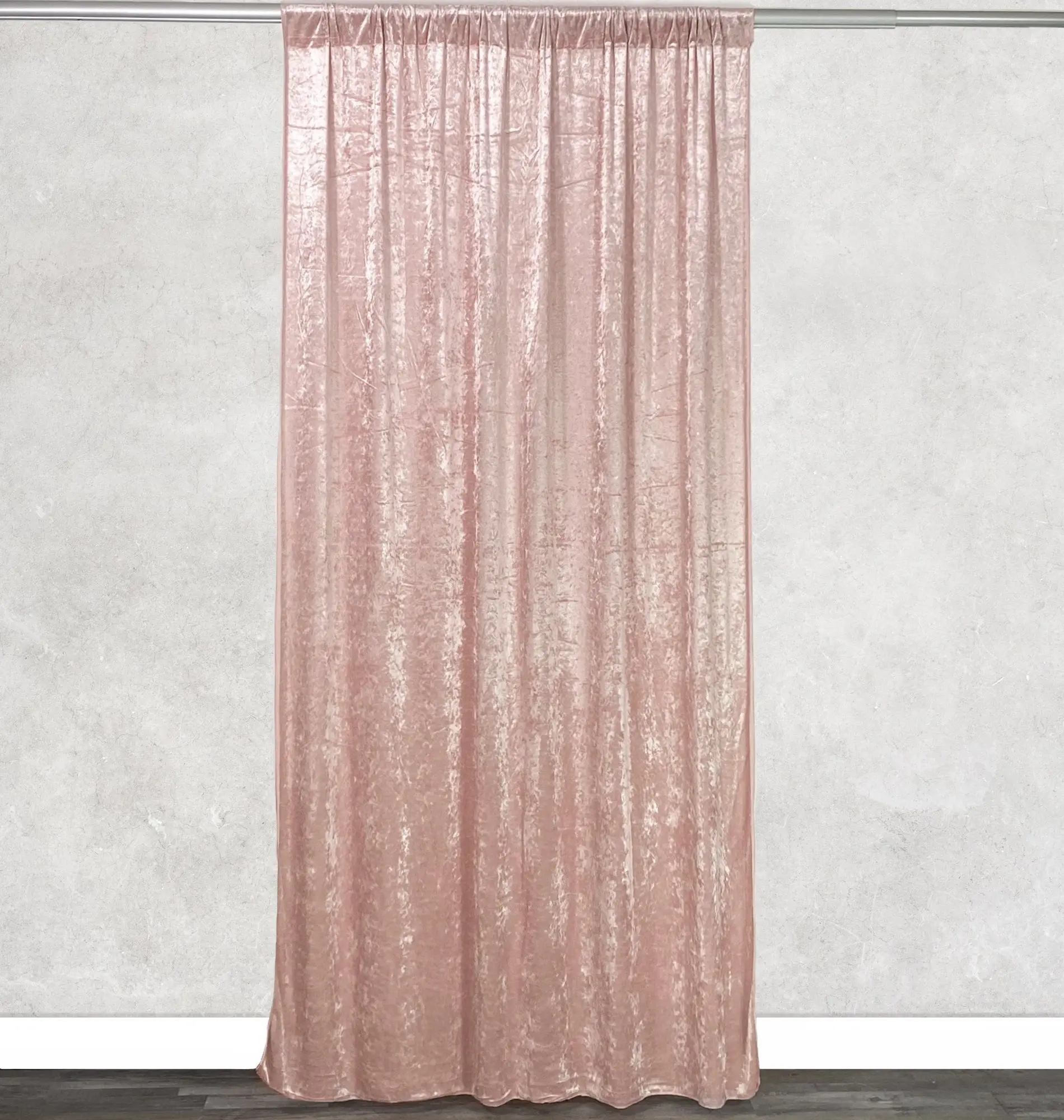 Velvet 12 ft x 60 Inch Drape with 4 Inch Pocket Blush