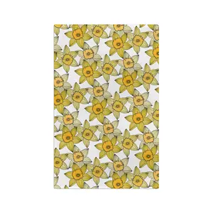 Slightly Subtle Daffodil Pattern Microfiber Tea Towel | Yellow Spring Floral Kitchen
