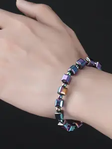 Obsidian Bracelet, Colorful Magnetic Commuter Wristband, Simple Unisex Accessory, Handmade Beaded Jewelry, Fashionable Gift Idea