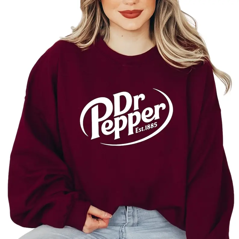 Dr Pepper Est 1885 Sweatshirt, Dr Pepper Soda Lover Hoodie, Dr Pepper Gift, Dr Pepper Logo Hoodie, Gift for Dr Pepper Lover, E1092