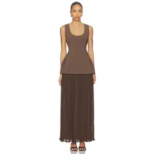 The Bekk Delilah Dress in Dark Brown