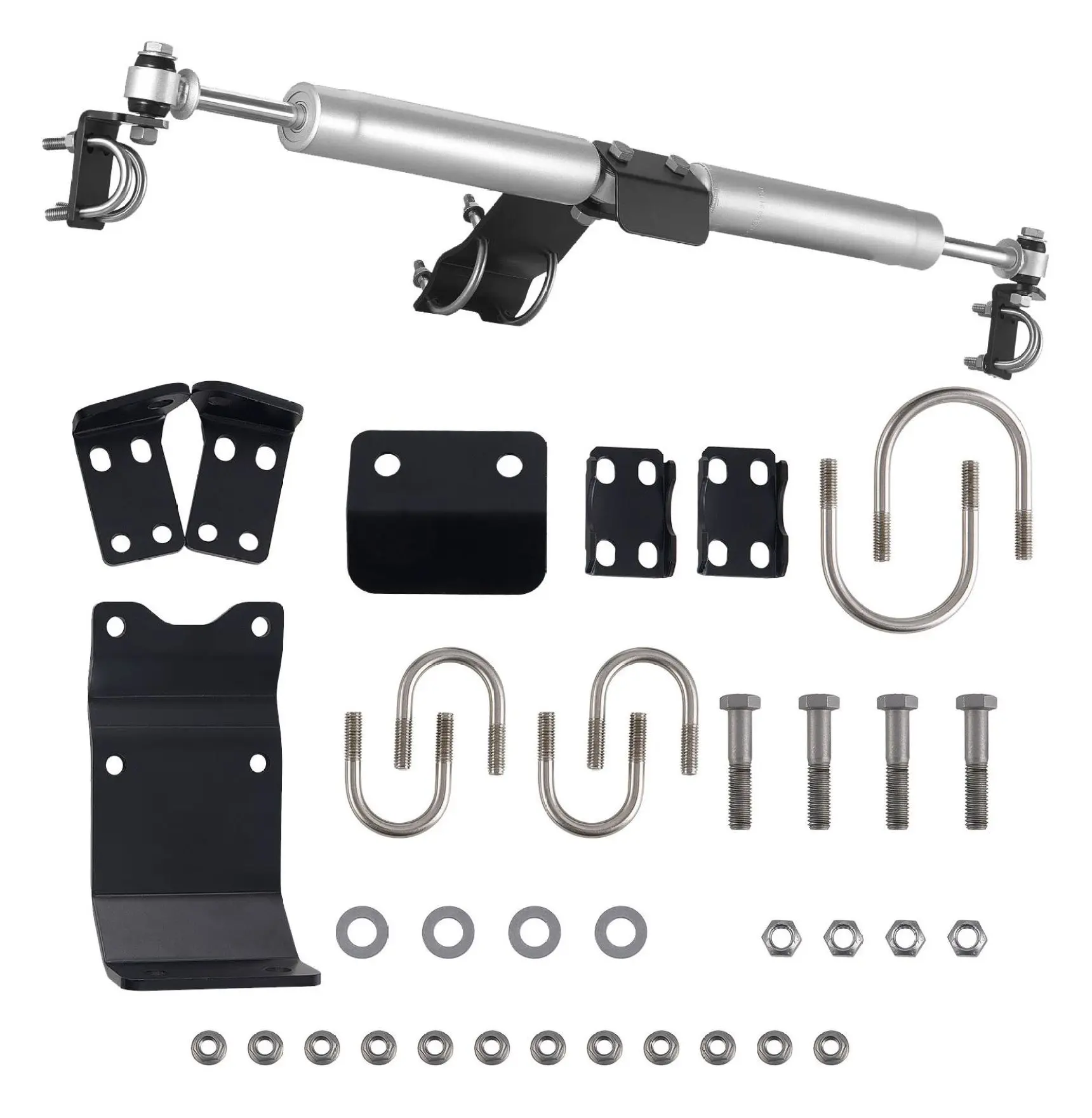 Steering Stabilizer Kit for Jeep Wrangler JK 2007-2018, Dual Stabilizers 2in Lift Default