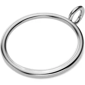 50 count Heavy Duty Curtain Rings with Eyelet - Smooth Glide Drapery Hooks for Pleated Curtains - Fits Up to 1.5'' Rods, Rust-Resistant Metal - Suitable for Living Room, Bedroom, Shower Room -