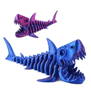 3D Printed Dragon/Shark Design Fidget Toy, Creative Colorful Articulated Fidget Desktop Toy, Home Office Desktop Decoration, Articulated Fidget Figurines