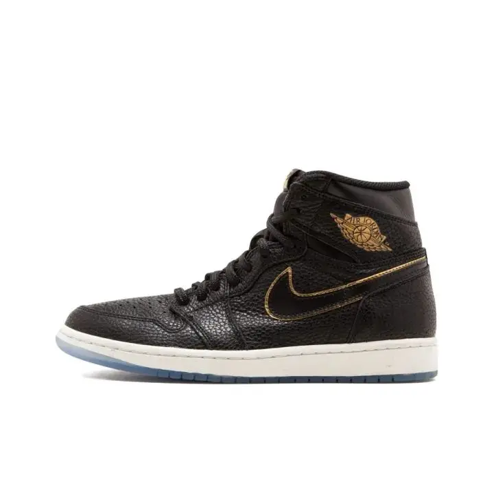 High top leather basketball sneakers black pebbled leather gold trim upper popular daily essential soft sole arch support breathable wide fit casual walking travel festival lightweight non slip tiktok viral unisex street footwear daily outdoor match