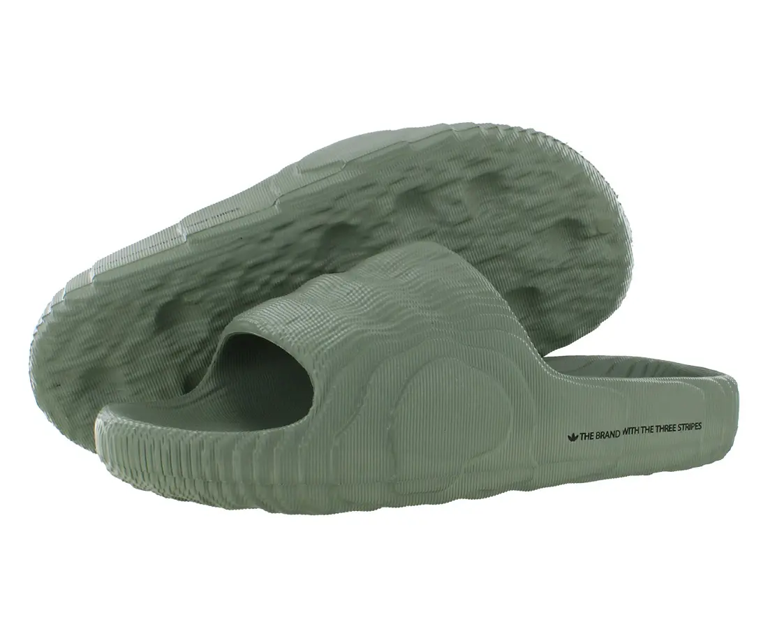 Adidas Adilette 22 Women's Slides with 3D Topographic Design, Lightweight EVA Slip-On Casual Pool Footwear