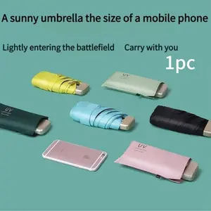 Portable Mini UV Protection Umbrella, Lightweight Umbrella, Portable Folding Umbrella, Compact Pocket Sunshade for Students, Foldable Rain & Sunny Use, Ideal for Outdoor Activities