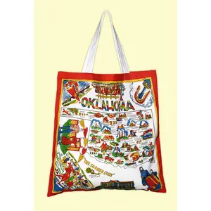 Oklahoma Map Retro Tote - Large