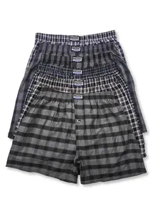 Men's 3-Pack 100% Cotton Boxers Shorts Sizes S to 3XL Comfortable Plaid Design