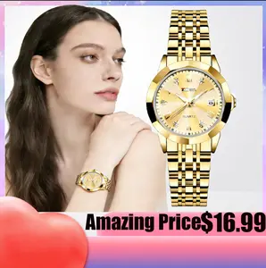 Women's Elegant Round Dial Analog Quartz Watch, Luminous Fashionable Watch, Fashion Luminous Watch for Party, Daily Clothing Decor, Trendy All-match & Exquisite Waterproof Watch for Birthday Gift with Box