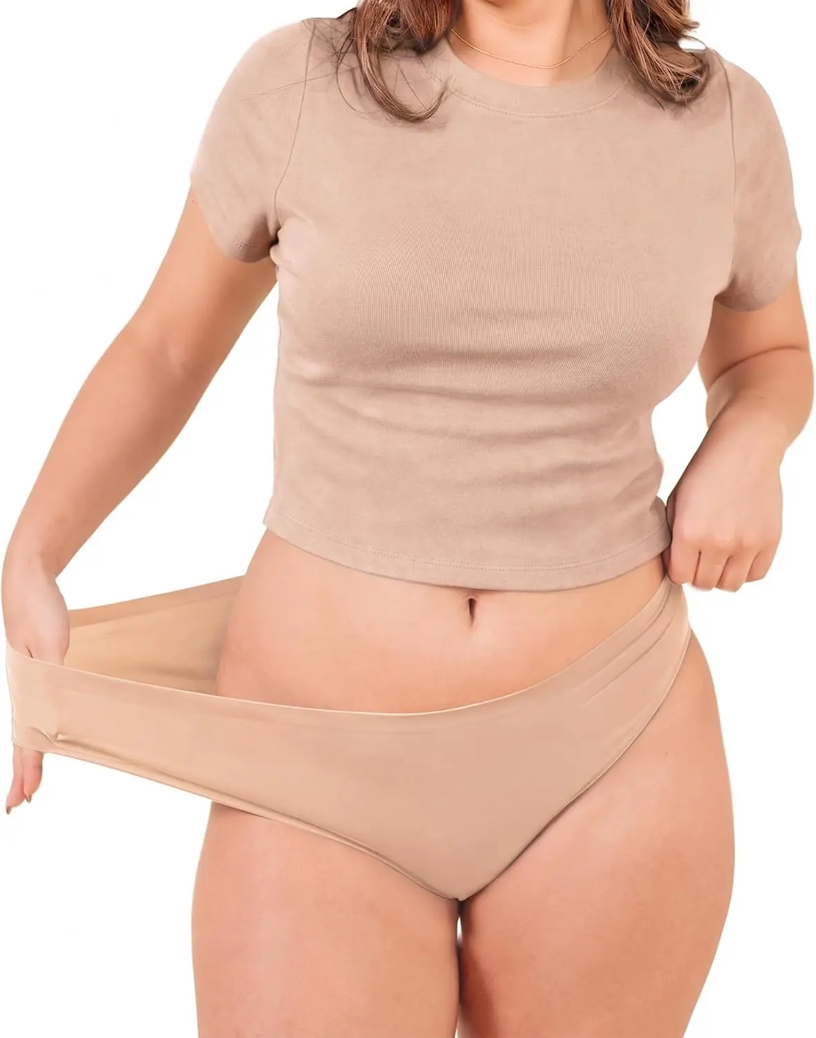 Pixie Organic Cotton Gusset Period Underwear – Best Leakproof Panties with BloatFit™ Technology – Ultra Soft Nude - S