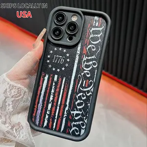 American Flag Pattern Phone Case, Phone Protective Cover, Phone Accessory Compatible with iPhone 11 12 13 14 15 Pro Max, Casing