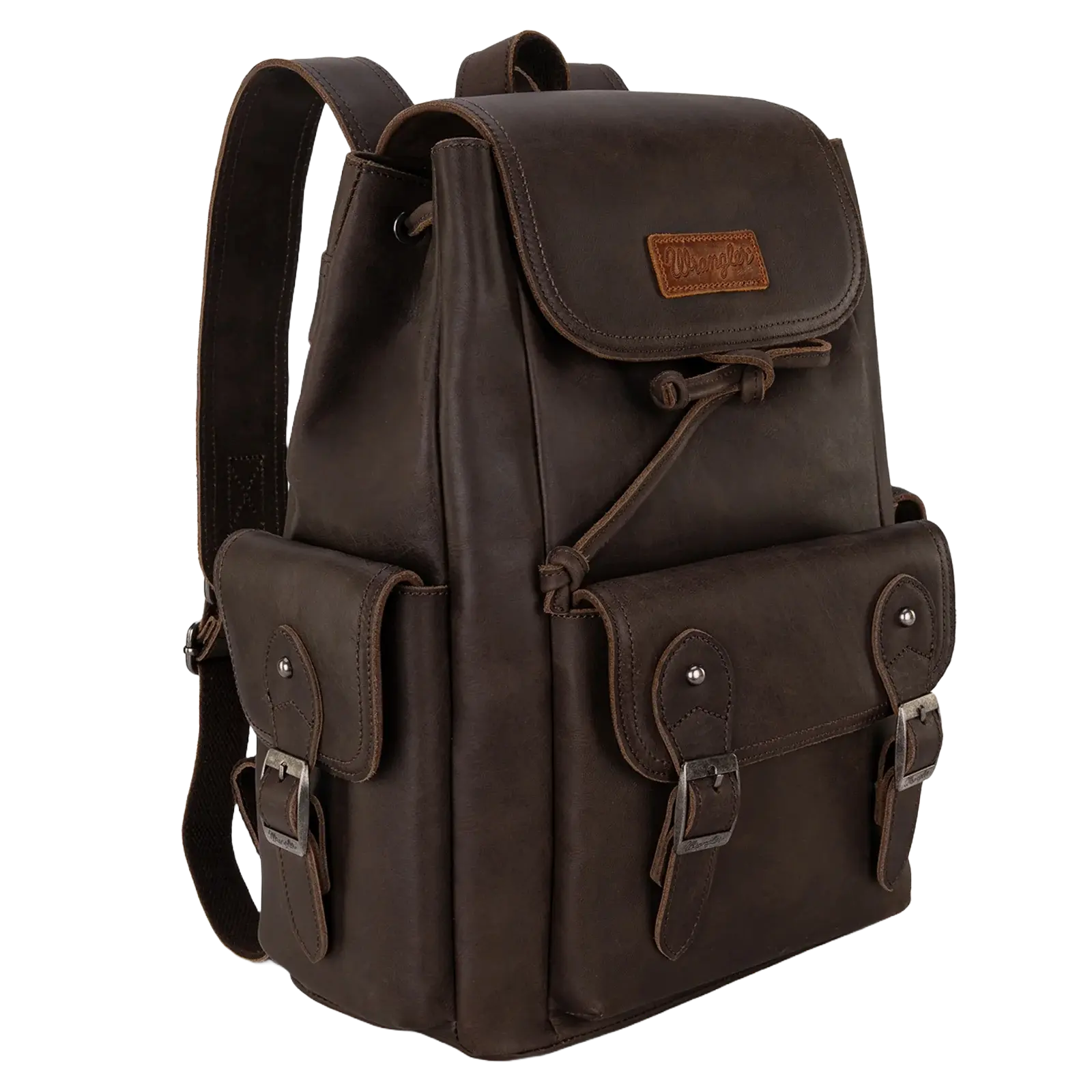 Wrangler Ladies 100% Genuine Leather Coffee Brown Backpack WG143-9110CF
