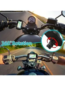 1Pc Rainproof Dustproof Phone Holder Bag for Bicycle & Motorcycle, ABS Sturdy Handlebar Mount with Detachable Strap